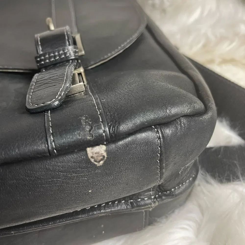 Heritage Columbian Leather black Dual Compartment 16” Portfolio Laptop Bag
